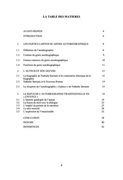 Le Refus de l'Autobiographie Traditionnelle:
