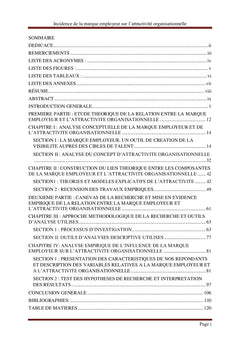 Incidence de la marque employeur sur l'attractivité organisationnelle