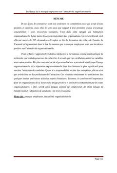 Incidence de la marque employeur sur l'attractivité organisationnelle