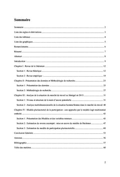 Genre et Marché de l'Emploi au Sénégal
