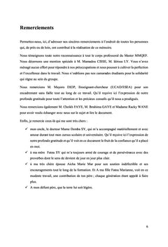 Genre et Marché de l'Emploi au Sénégal