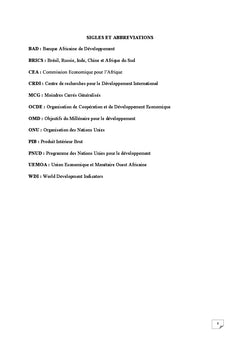 Analyse des determinants de la croissance economique des pays de l'UEMOA et des BRICS