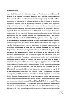Analyse des determinants de la croissance economique des pays de l'UEMOA et des BRICS
