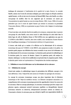Analyse des determinants de la croissance economique des pays de l'UEMOA et des BRICS