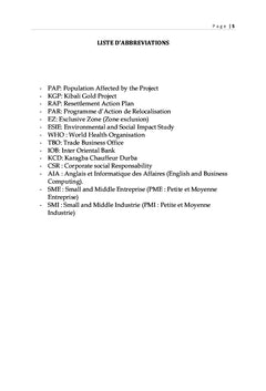 Etude d'impacts socioéconomiques du projet Kibali à l'est de la RDC