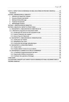 Etude d'impacts socioéconomiques du projet Kibali à l'est de la RDC