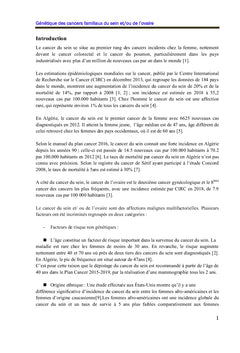 Génétique des cancers familiaux du sein et/ou de l'ovaire