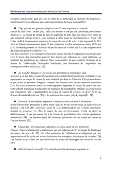 Génétique des cancers familiaux du sein et/ou de l'ovaire