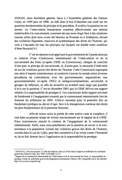 La responsabilité de protéger : cas pratique et mise en oeuvre