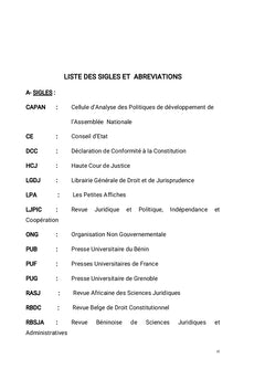 La responsabilité politique du Gouvernement en Afrique