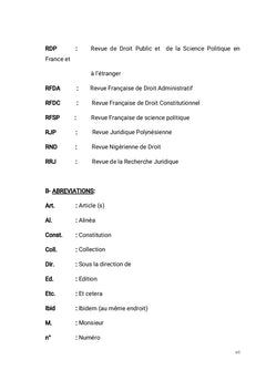 La responsabilité politique du Gouvernement en Afrique
