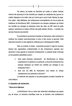 Microfinance et défis du financement rural en Afrique subsaharienne