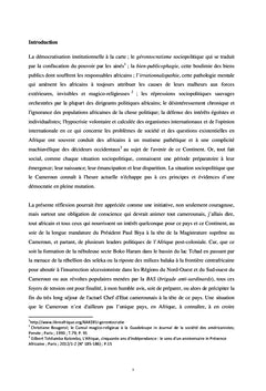 Gouvernance et stabilité sociopolitique en Afrique