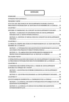Le développement durable dans les espaces régionaux africains