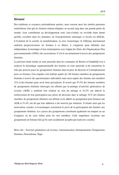 Dynamique organisationnelle des femmes en milieu pastoral au Niger