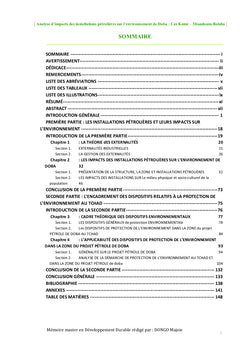 Analyse d'impacts des installations pétrolières