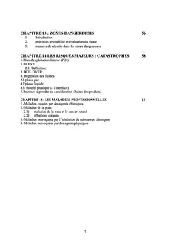 Progrès récents en matière d'hygiène et de sécurité