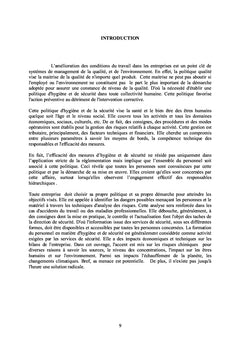 Progrès récents en matière d'hygiène et de sécurité