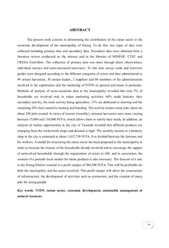 Contribution économique de la filière rotin dans la commune de Dzeng