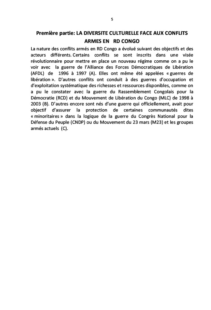 La Diversité culturelle en République Démocratique du Congo