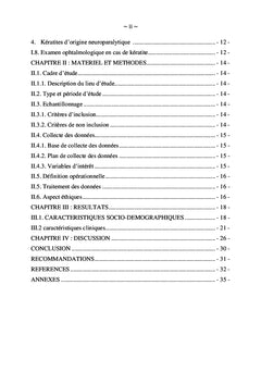 Profil épidemioclinique des kératites au C.H.M.A