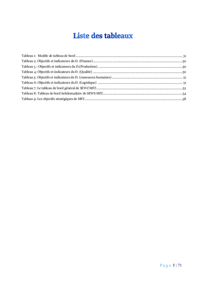 Les tableaux de bord et la performance de l'entreprise