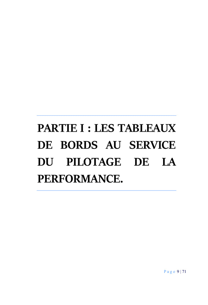 Les tableaux de bord et la performance de l'entreprise