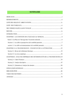 Les Déterminants de la Mobilité Pastorale