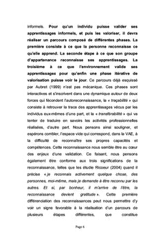 Reconnaissance des apprentissages professionnels informels