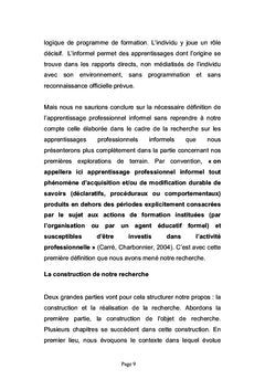 Reconnaissance des apprentissages professionnels informels