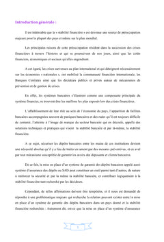 L'assurance des dépôts bancaires et la stabilité financière