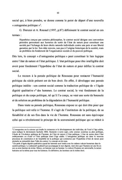 Nature humaine et politique dans la pensée politique de J.-J. Rousseau