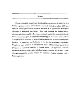 Etude des caractéristiques biophysiques des tissus calcifiés incinérés