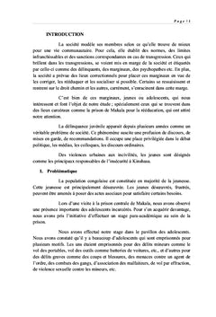 Personnalité des délinquants à travers l'inventaire Jesness à Kinshasa