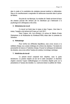 Personnalité des délinquants à travers l'inventaire Jesness à Kinshasa