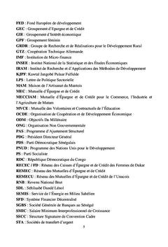 Pertinence de la micro finance dans les régions d'origine des migrants