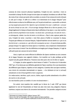 Le droit des épaves maritimes