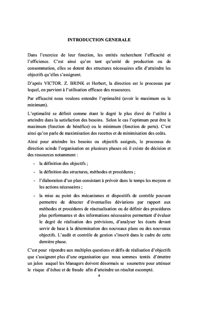 L'audit & contrôle de gestion