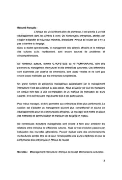 Management interculturel en Afrique de l'Ouest : Forces et évolutions