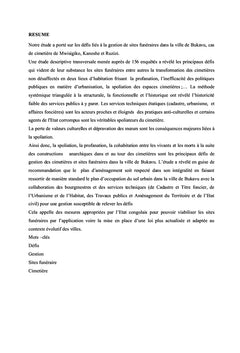 Les défis de la gestion des sites funéraires dans la ville de Bukavu