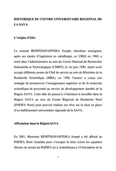 Centre universitaire régional de la SAVA (CURSA) implanté par la population locale