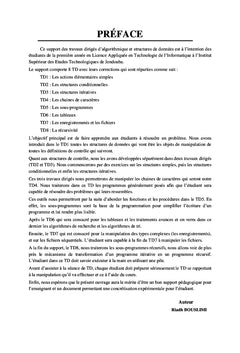 Travaux dirigés corrigés en Algorithmique et Structures de Données