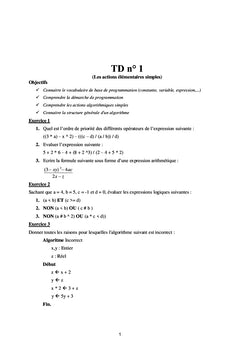 Travaux dirigés corrigés en Algorithmique et Structures de Données