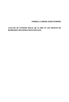 Le Système Fiscal de la RDC: Analyse et Perspectives