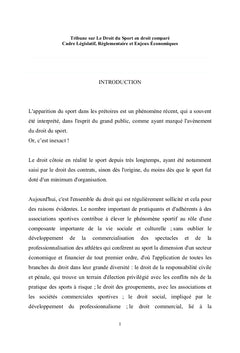 Tribune sur Le Droit du Sport en Droit Comparé