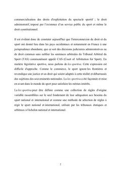 Tribune sur Le Droit du Sport en Droit Comparé