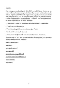 La pédagogie de la CAVA Tome 2