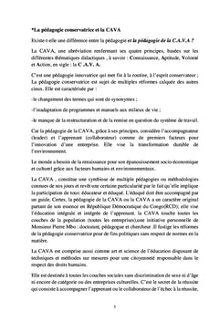 La pédagogie de la CAVA Tome 2