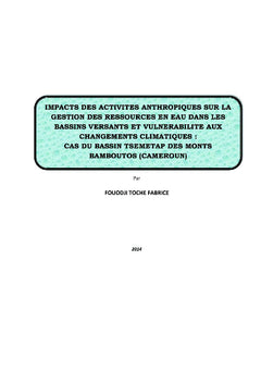 L'Homme et la gestion des ressources en eau des bassins versants