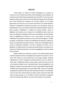 L'Homme et la gestion des ressources en eau des bassins versants